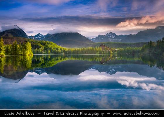 Slovakia - High Tatras Mountains - Divine light at Štrbské pleso - Mountain Glacial Lake at 1,346 m (4,416 ft)