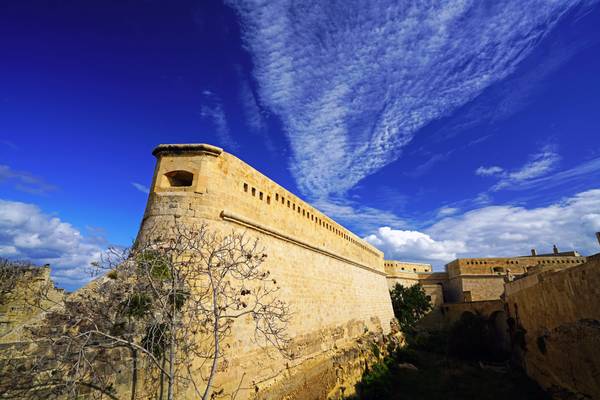 Walls of Fort St Elmo, Valletta, Malta