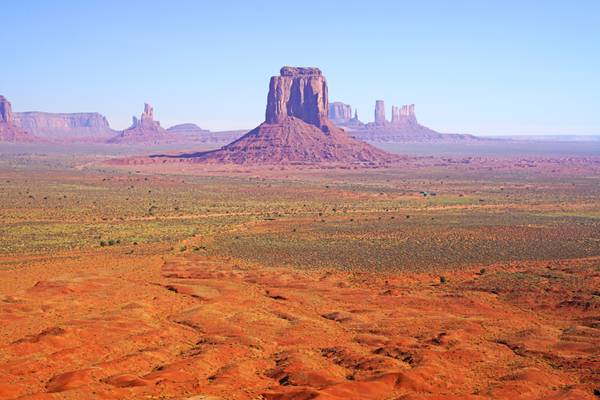Red desert of Monument Valley from the Artist's Point, Arizona, USA