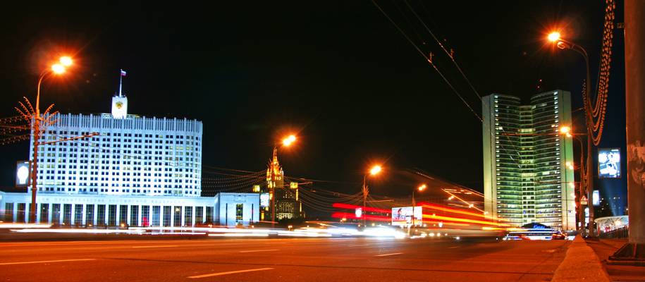Moscow by night. Government Building & the Mayor's Office