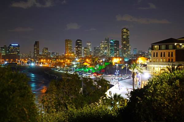 Jaffa by night. Spectacular view from Abrasha Park