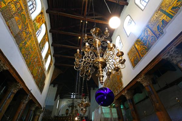 Church of Nativity interior, Bethlehem, Palestine