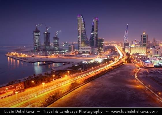 Bahrain - Manama - Financial Harbor during Blue Hour - Dusk - Twilight - Blue Hour - Night
