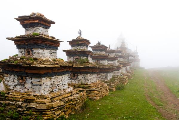 Old traditional gompa buddhist structures in Nar village, Annapurna Conservation Area, Nepal