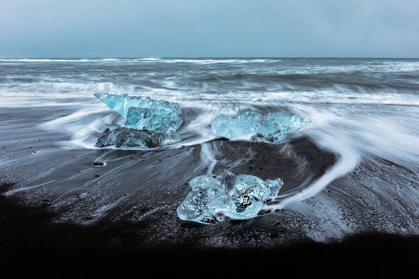 Icebergs, Diamond Beach, Jokulsarlon, Iceland