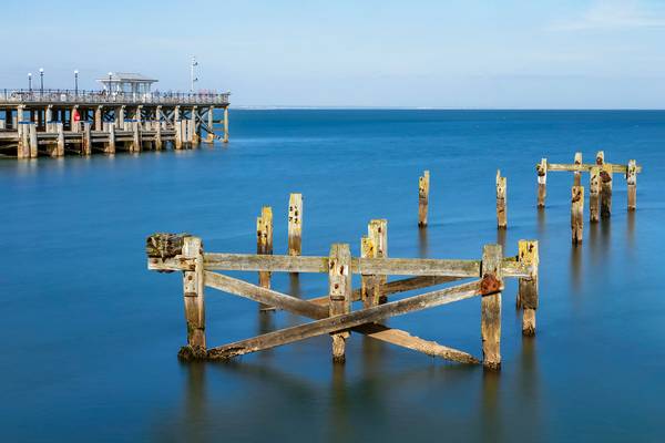 Old and New, Swanage Piers, Dorset