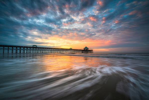 Folly Beach SC Ocean Seascape Charleston South Carolina Scenic Landscape