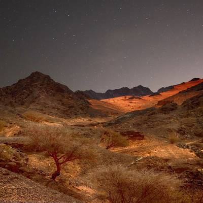 Al Ghil mountain desert at night - Ras Al Khaima - UAE