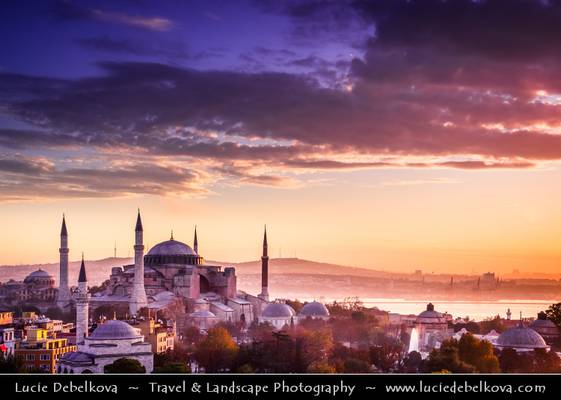 Turkey - Brand New Day over Hagia Sophia in Istanbul