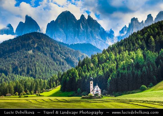 Italy - Alps - Dolomites - Villnöß - Iconic Church of St. John the Baptist