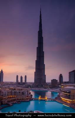 United Arab Emirates - Dubai - Reaching to the Sky - Burj Khalifa at Dusk - Twilight - Blue Hour