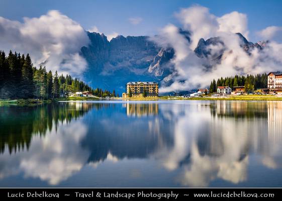 Italy - Alps - Dolomites - Lake Misurina in clouds