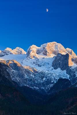 Moon over Dachstein