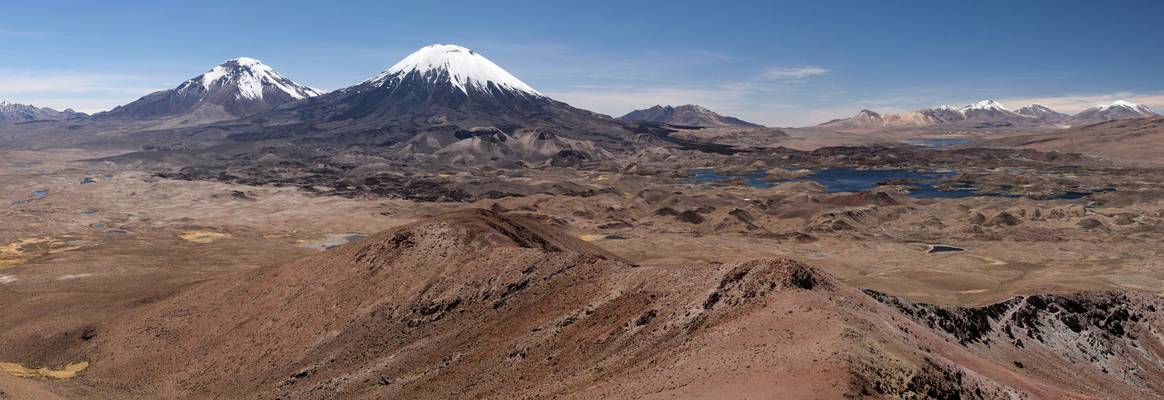 Volcanoes Parinacota and Pomerape in Chile