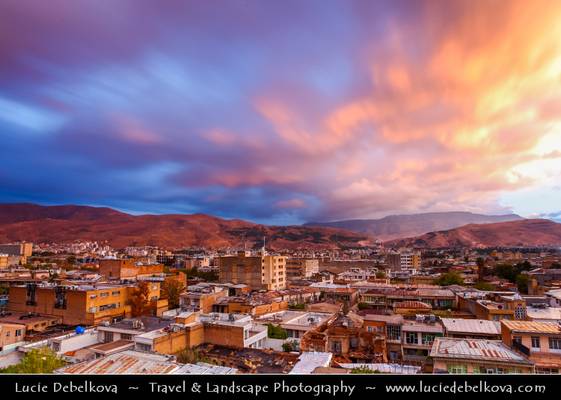 Iran - Shiraz - Sunrise Explosion of Colors over the City Skyline