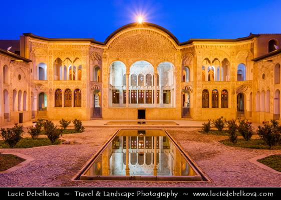Iran -  Kashan - Tabatabaei Historical House at Dusk - Twilight - Blue Hour - Night