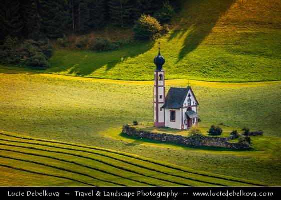 Italy - Alps - Dolomites - Villnöß - Iconic Church of St. John the Baptist