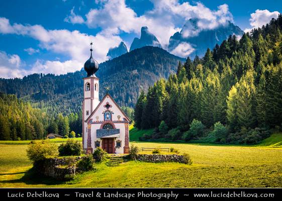 Italy - Alps - Dolomites - Villnöß - Iconic Church of St. John the Baptist