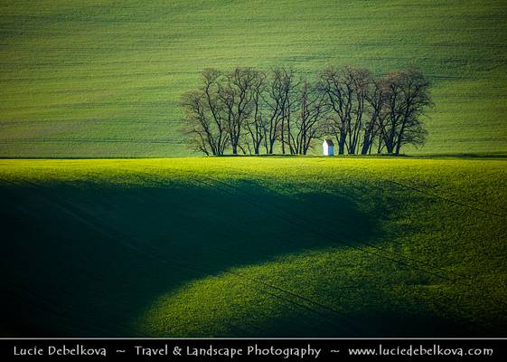 Czech Republic - South Moravia - Iconic rolling fields & chapel of Santa Barbara