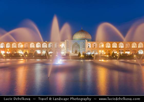 Iran - Esfahan - Isfahan - Blue Hour over Glorious Naghsh-i Jahan Square and Dome of Sheikh Lotfollah Mosque