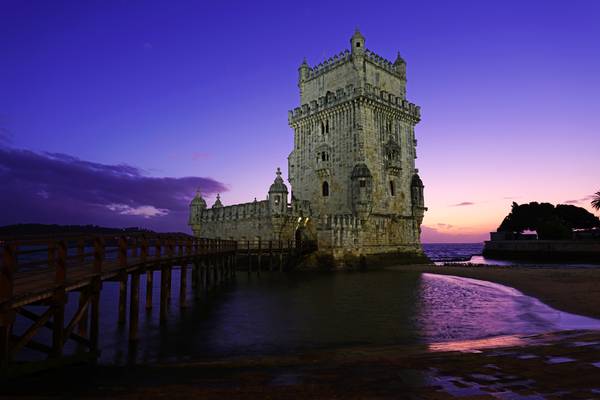 Belém Tower in the stunning sunset light, Lisbon