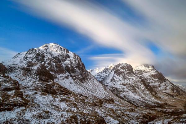 Lit Peaks, Three Sisters, Glencoe, Scotland