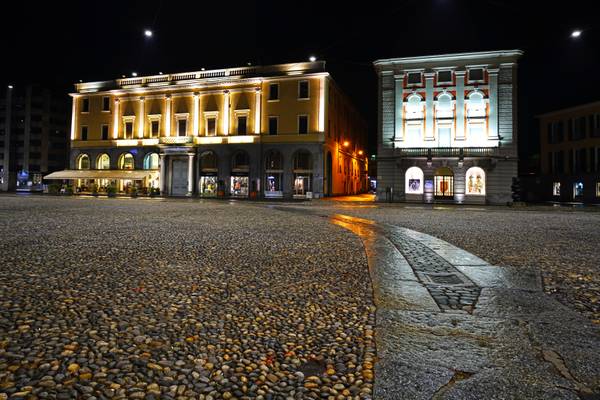 Locarno old town by night, Ticino, Switzerland