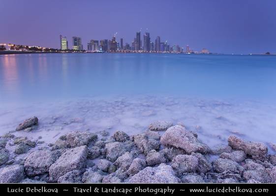 Qatar - Capital City of Doha Corniche and its Cityscape from Doha Bay