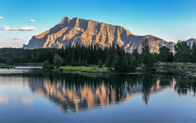 Mount Rundle in Evening Light