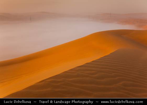 United Arab Emirates - Valley of Fog in the Liwa Oasis in Empty Quarter Desert - Rub Al Khali