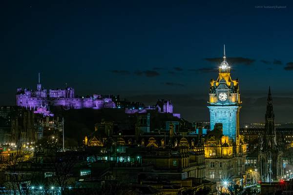 Castle and the Balmoral by night