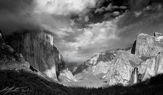 Tunnel View Sunset, B&W