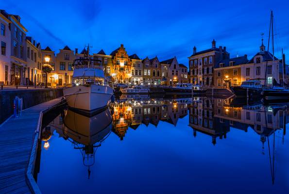 Stadshaven, Goes, during blue hour