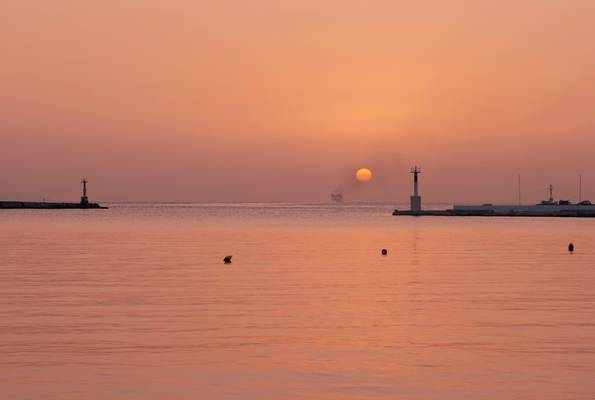 Sunset on Tinos Harbour