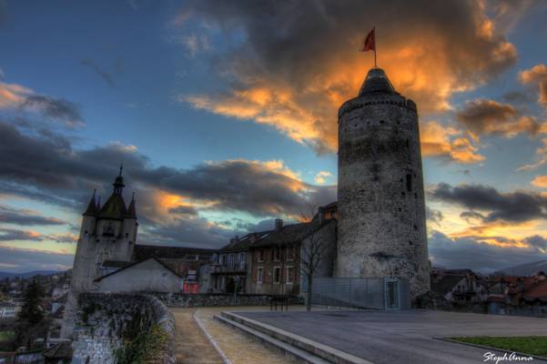 Tour ronde du château d'Orbe