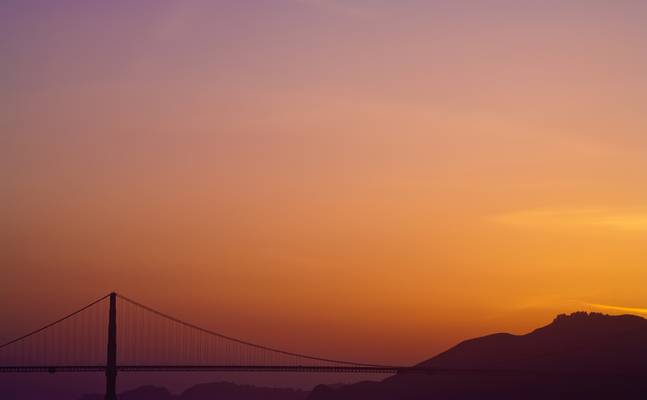 Sunset Over the Marin Headlands and Golden Gate Bridge