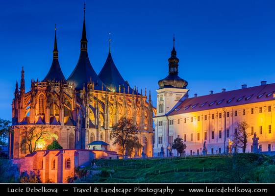 Czech Republic - Kutna Hora - UNESCO Heritage Site - Dusk over St. Barbara's Church