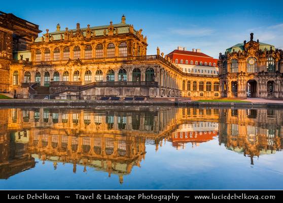 Germany - Dresden - Late Evening Reflection of Zwinger Palace