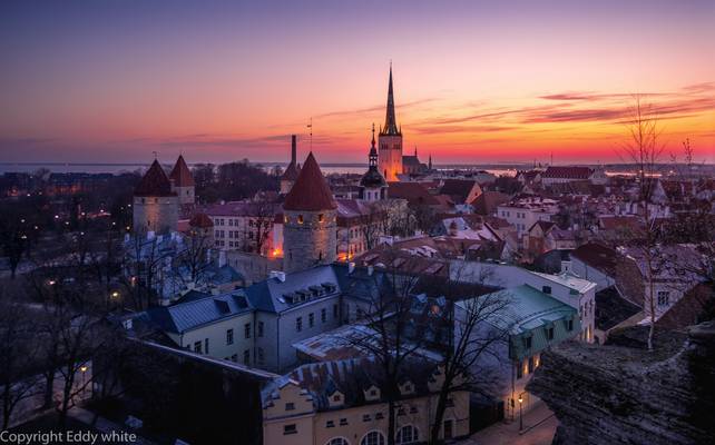 Sunrise over Tallinn.