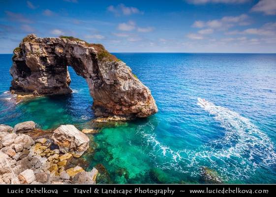 Spain - Mallorca - Turquoise Waters of Rock Es Pontas at Cala Santanyi