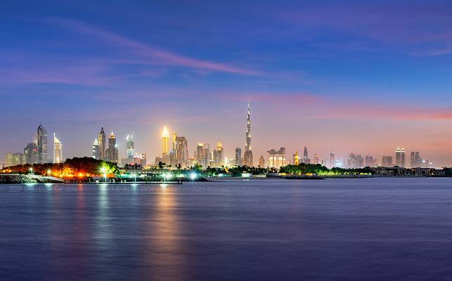 _DS20285 - Dubai Downtown skyline at blue hour