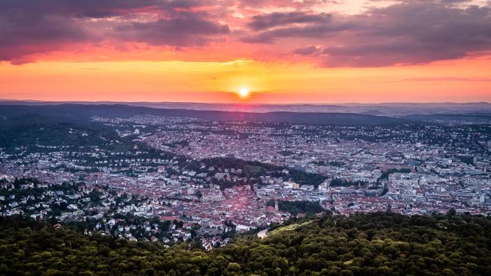 Sunset on Stuttgart - Germany - Cityscape photography