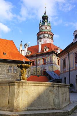 Little Castle & the fountain, Český Krumlov