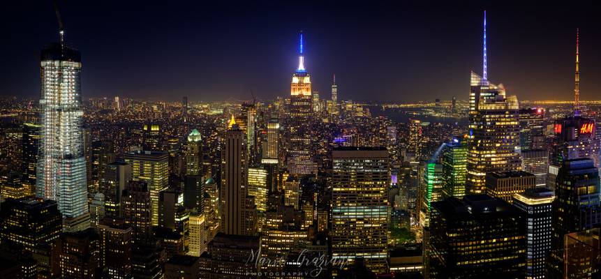 Classic Manhattan night view from the Top of the Rock
