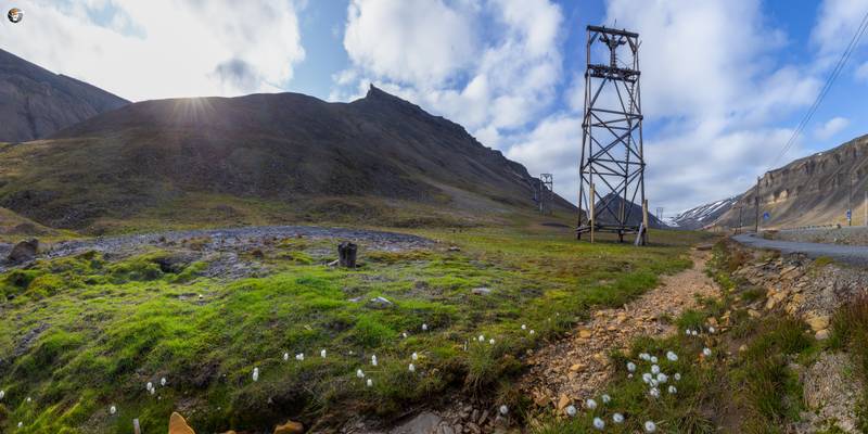 Ruins of coal mining cableway