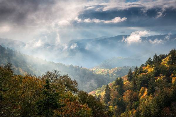 Great Smoky Mountains Cherokee North Carolina Blue Ridge Parkway Scenic Landscape