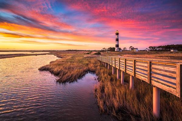 North Carolina OBX Bodie Island Lighthouse Outer Banks NC Coastal Landscape