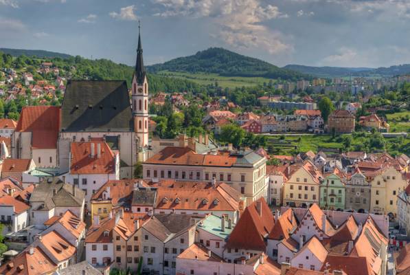 View from the top of the bell tower,Cesky Krumlov