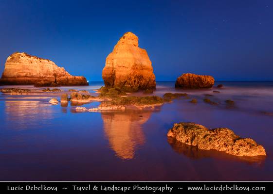 Portugal - Mars or Night scene from Praia da Rocha (Rocha Beach) near Portimao in Algarve