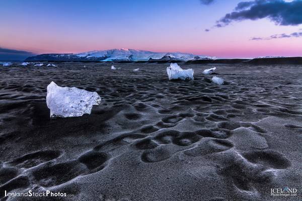 Ice cubes on a Black Beach │ Iceland Landscape Photo